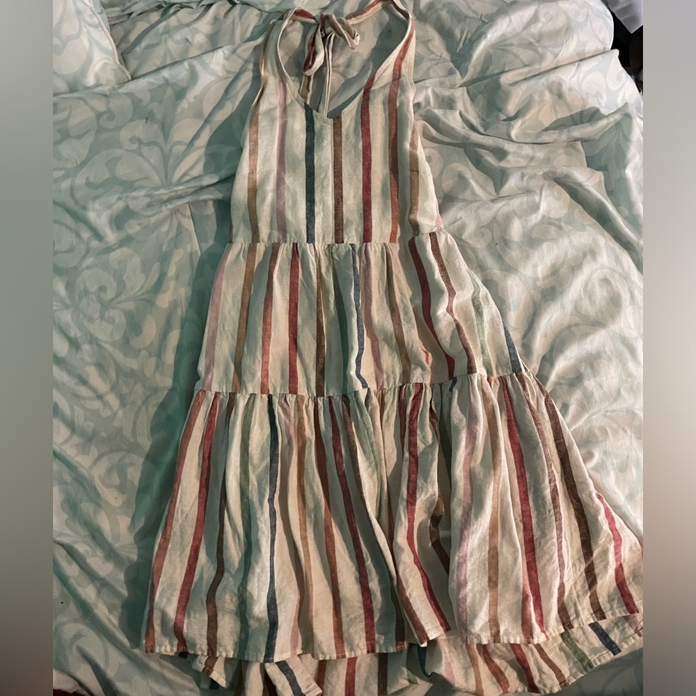 Colorful Striped Halter American Eagle dress for summer